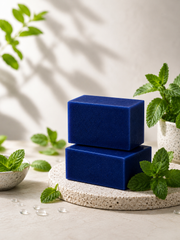 Vanika Mint Soap with fresh mint leaves